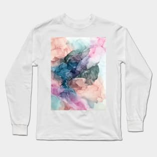 Heavenly Pastels 2: Original Abstract Ink Painting Long Sleeve T-Shirt